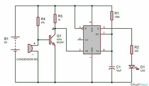 Clap Switch Circuit Diagram using IC 555