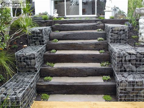 Cost of decorative tetaining wall with stairs. gabion-stairs | Landscaping retaining walls, Garden stairs, Gabion wall