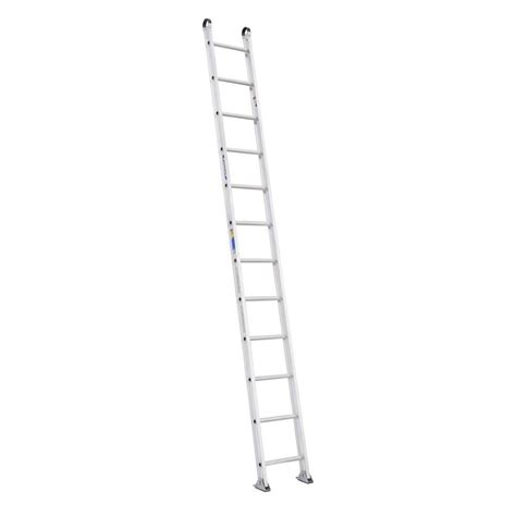 Werner 12 Ft Aluminum Round Rung Straight Ladder With 375 Lb Load