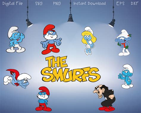 Smurfs Svg Bundle Smurfs Characters Stickers Papa Smurf Svg Etsy Ireland