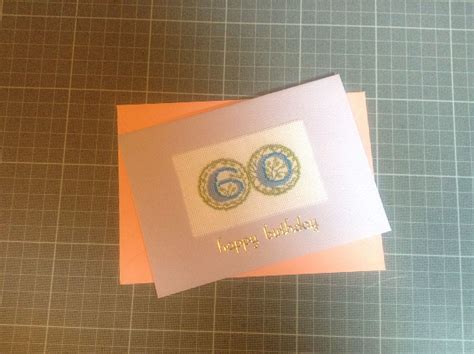 14 count aida, dmc stranded cotton threads, needle, chart, cream card and envelope plus full instructions. Cross stitch 60th birthday card. | 60th birthday cards ...