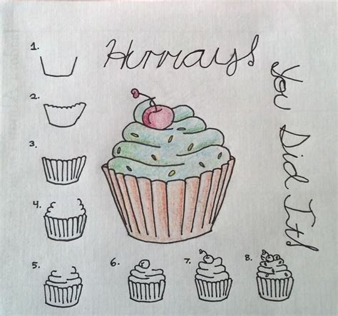 How To Draw A Cupcake A Simple Step By Step Colorful Cupcake Great