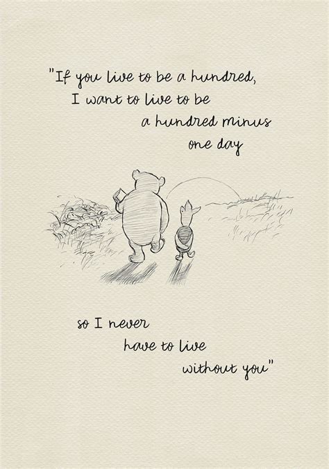 Buy If You Live To Be One Hundred Pooh Quotes Classic Vintage Style Poster Print 131 Online