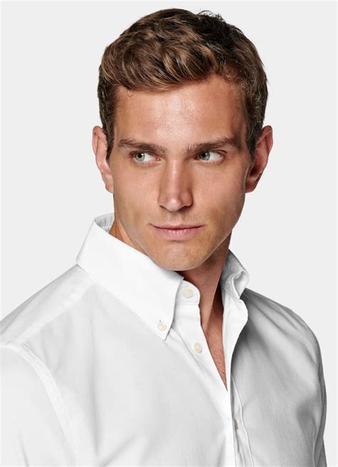 White Washed Oxford Slim Fit Shirt Egyptian Cotton Suitsupply Nl