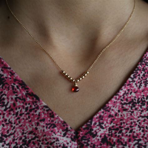 Delicate Red Sapphire Necklace By Atelier Gaby Marcos Sapphire