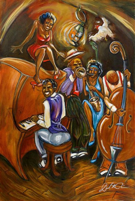 Jazz Painting Speakeasy By Daryl Price Jazz Painting Black Art