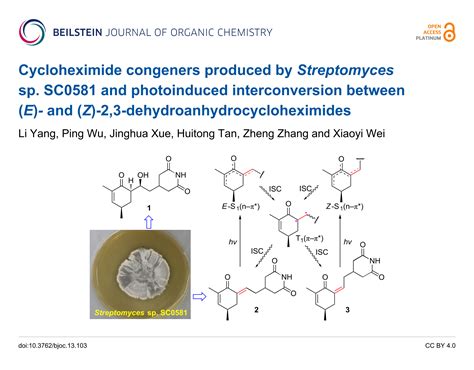Bjoc Cycloheximide Congeners Produced By Streptomyces Sp Sc0581 And