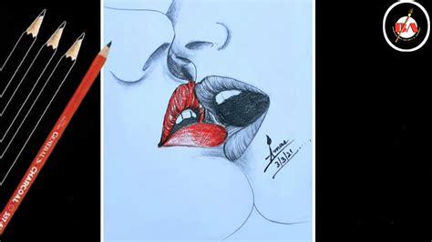 How To Draw Kissing Lips Easy Step By Step Drawing Pencil Sketch Kissing Lips Drawing Youtube