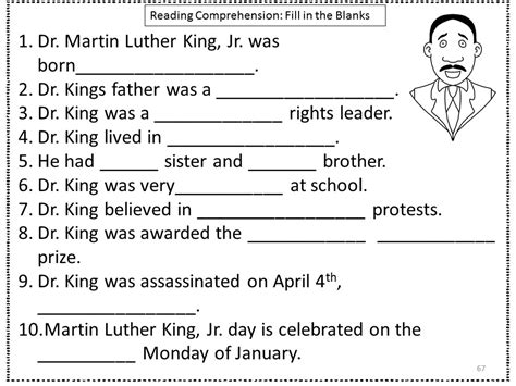 Martin Luther King Lesson Worksheets Understanding Nonfiction Texts