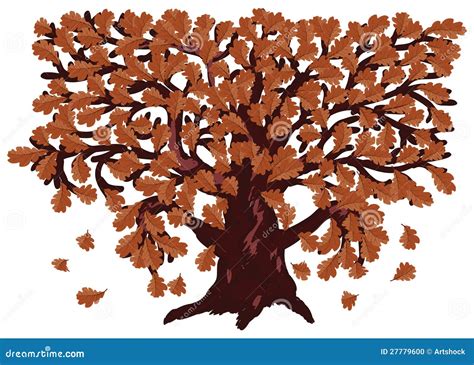 Autumn Oak Tree Stock Vector Illustration Of Autumn 27779600