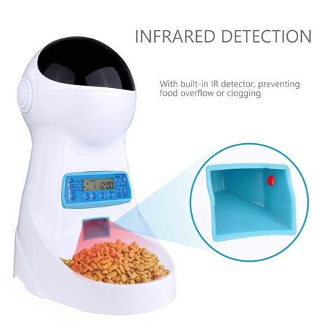 Automatic Pet Feeder Dogs Cats Food Dispenser With Voice Record Remind