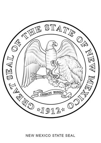 The new mexico flag was voted 1st best out of 51 flags ranked by the north american vexillological association. New Mexico State Seal coloring page | Free Printable ...