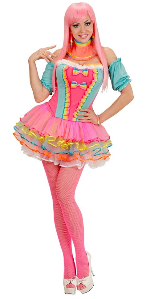 Regenbogen Candy Girl Kostüm Party Versandat