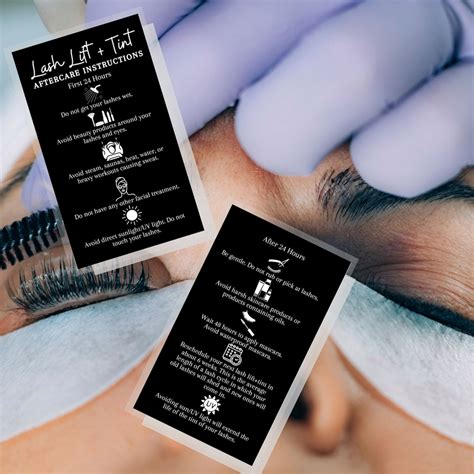 Lash Lift Tint Aftercare Card Digital Download 2 X 35 Etsy