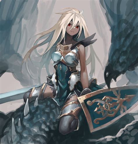 Wallpaper Illustration Long Hair Anime Girls Armor