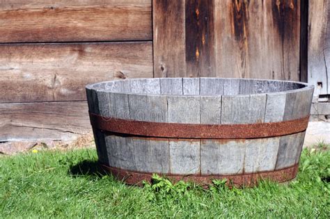 They can hold a lot of plants and enhance your design! Old tub stock photo. Image of container, barrel, vintage ...