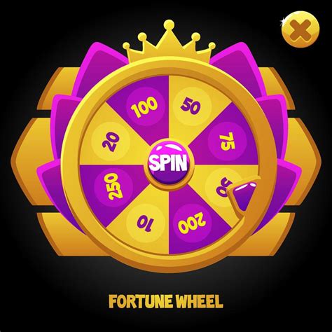 Vector Purple Spin Wheel For The Game Wheel Of Fortune With Crown Ui