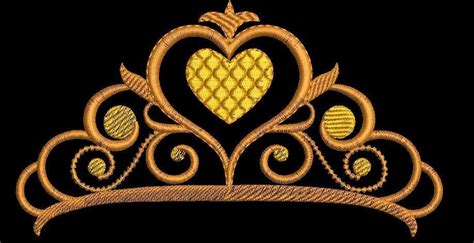 Princess Tiara Machine Embroidery Design Crown Embroidery Etsy