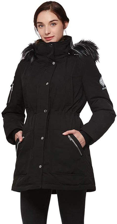 universo women s heavy duty down parka jacket with removable fur hood winter warm puffer coat