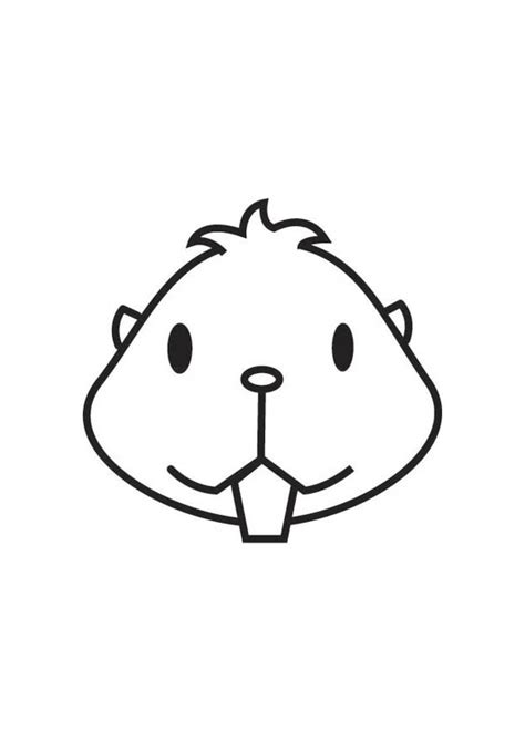 Kleurplaat kop hamster. Gratis kleurplaten om te printen afb 17547.