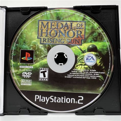 Medal Of Honor Rising Sun Sony Playstation 2 Ps2 Disc Only Black