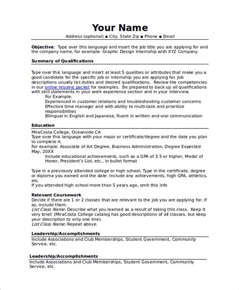 sample resume  documents   word