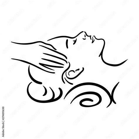 vector hand drawn illustration of spa face massage for woman on white background stock vector