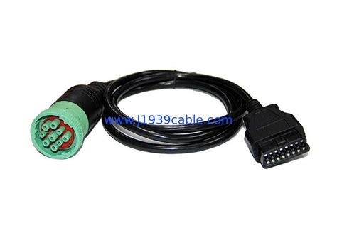 Green J1939 Deutsch 9 Pin Female To J1962 Obd2 Obdii 16 Pin Female Cable