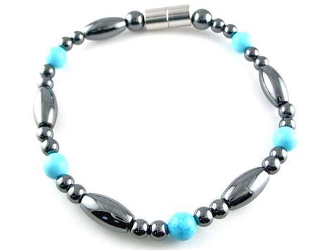 Hematite Magnetic Therapy Bracelet Turquoise Europa