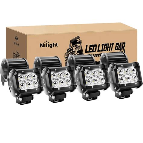 8pcsset Nilight Multi Purpose 4 Inch 18w Spot Led Light Pods 2