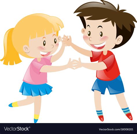 Boy And Girl Dancing Together Royalty Free Vector Image
