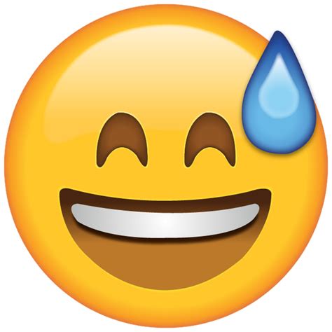 Download Smiling With Sweat Emoji Emoji Island