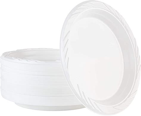 100 Count Disposable 7 Inch White Plastic Plates Kitchen