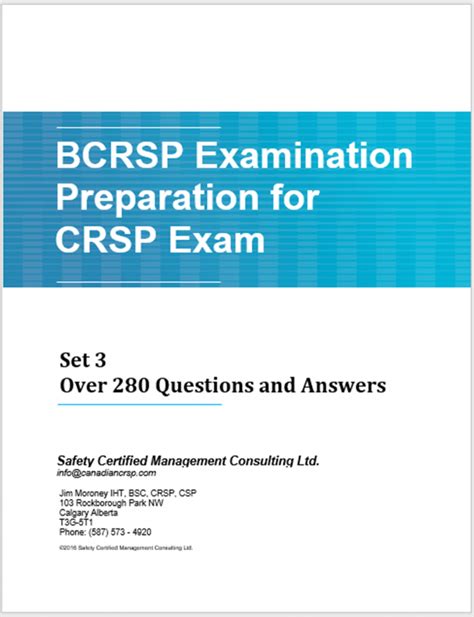 Crsp Set 3 Questions And Answers Canadian Safety Exam Prep