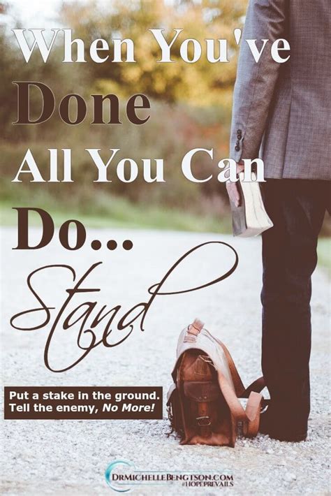 It was released as the first single from their third studio album minutes to midnight (2007), and is the sixth track. When You've Done All You Can Do... Stand | Dr. Michelle ...