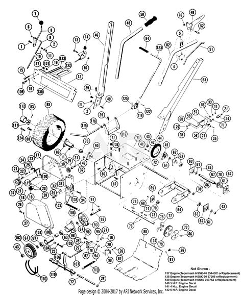 Ariens 922008 008501 St524 5hp Tec 20 Blower Parts Diagram For