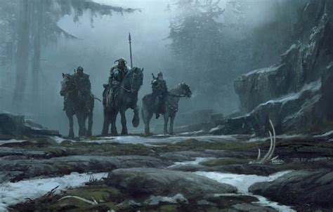 Wallpaper Fog Forest Horse Winter Landscape War Viking Viking