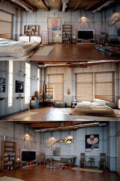 2 Loft Apartment Interior Design With Beautiful Art Work Roohome