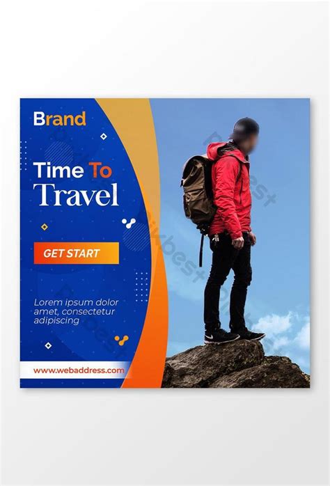 travel agency social media post design template psd   pikbest