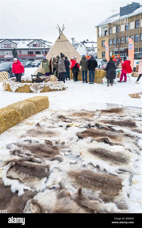 Sami Exhibition With Furs And Traditional Lavvu Dwelling Kirkenes