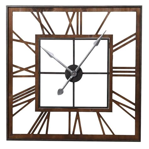 Rustic Square Cut Out Skeleton Clock The Farthing Clocks