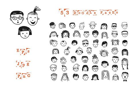 53 Doodle Faces People Illustrations ~ Creative Market