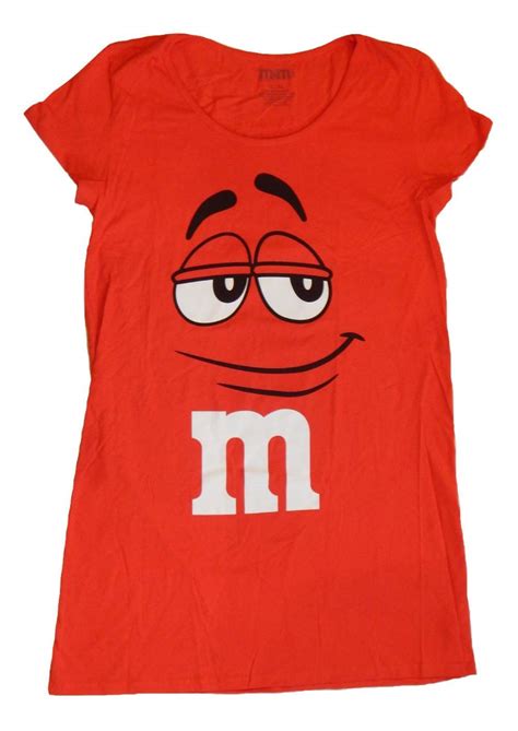 mandm mandm s candy silly character face t shirt red character night dress large x large