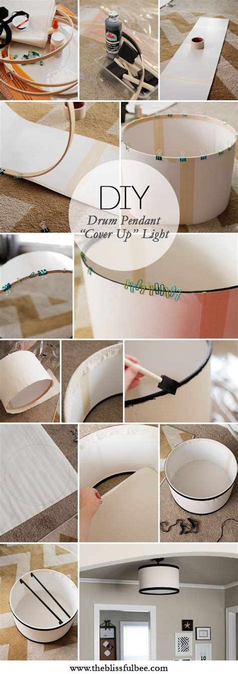 Diy Drum Pendant Cover Up Light The Blissful Bee Diy Drum Shade