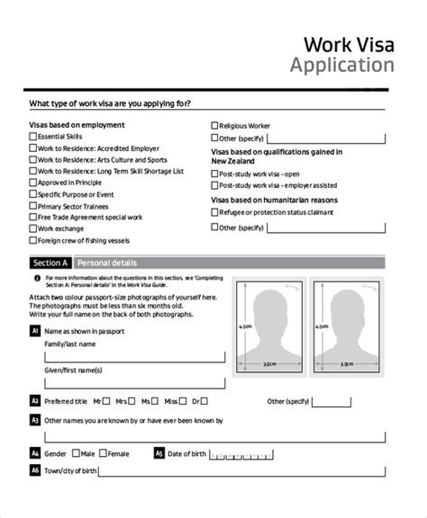Free 8 Sample Work Application Forms In Ms Word Pdf