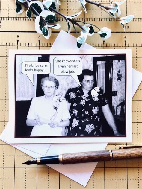 Funny Bridal Shower Card Vintage Photo Card Naughty Wedding Etsy