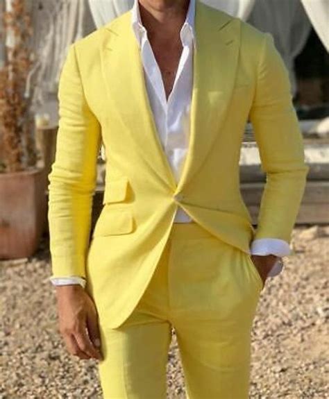 Yellow Sute Dress Suits For Men Prom Suits For Men Summer Suits Men