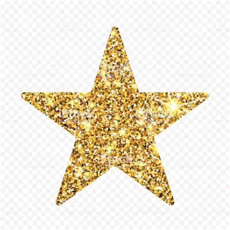 Gold Glitter Vector Star Golden Sparcle Luxury Design Element Amber