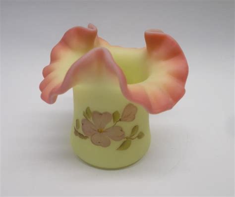 Sold Price Fenton Burmese Hand Painted Vase Invalid Date Edt
