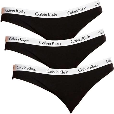 Calvin Klein Womens Carousel 3 Pack Bikini Briefs Black
